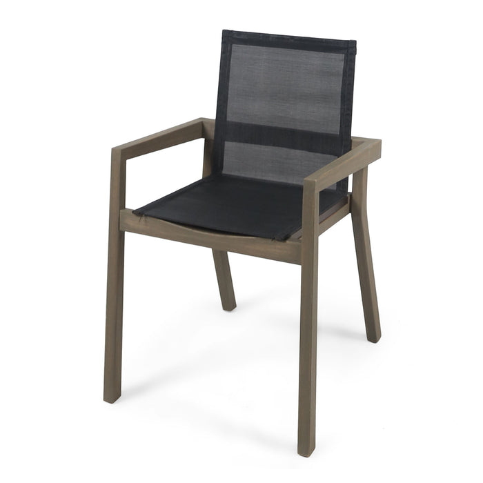 Belfast - Dining Chair With Acacia Wood Frame And Mesh Seating (Set of 2)