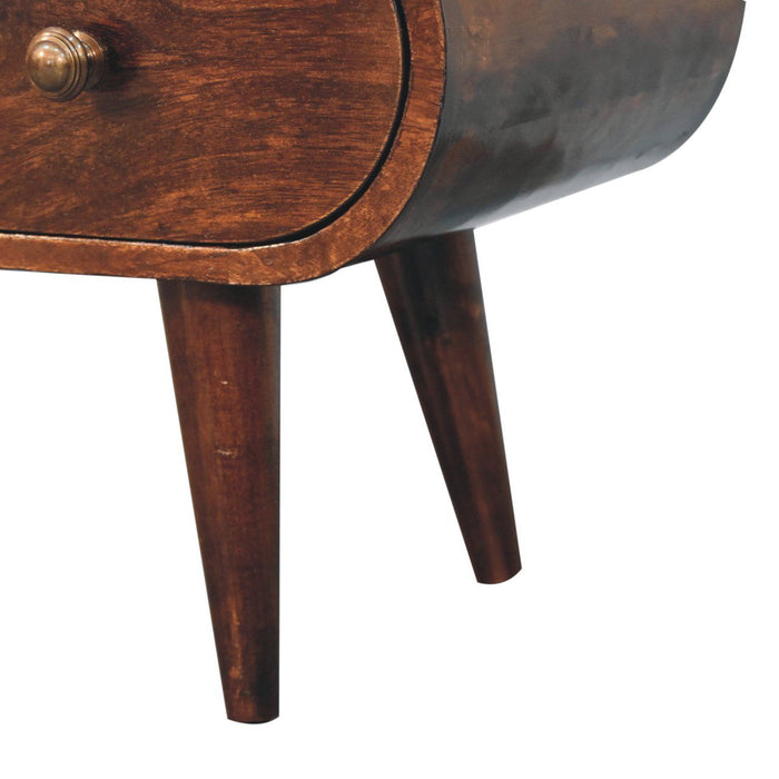 Solid Wood Circular TV Unit