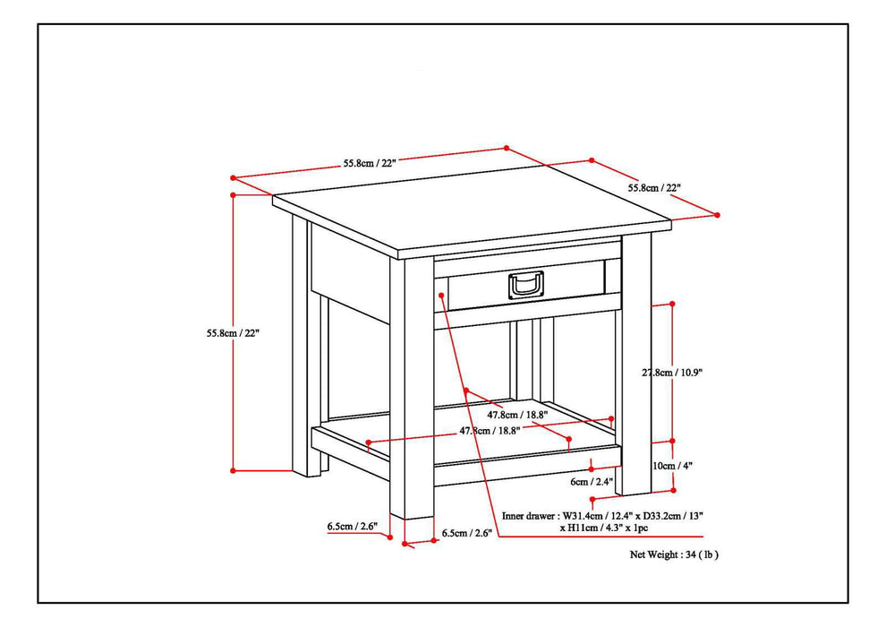 Monroe - Handcrafted Side Table