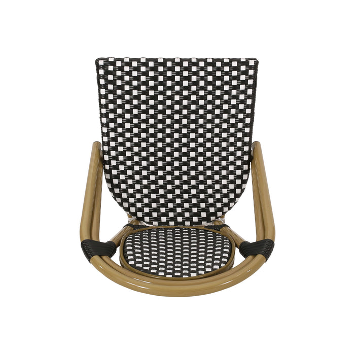 Outdoor Rattan And Aluminum French Bistro Chair Set