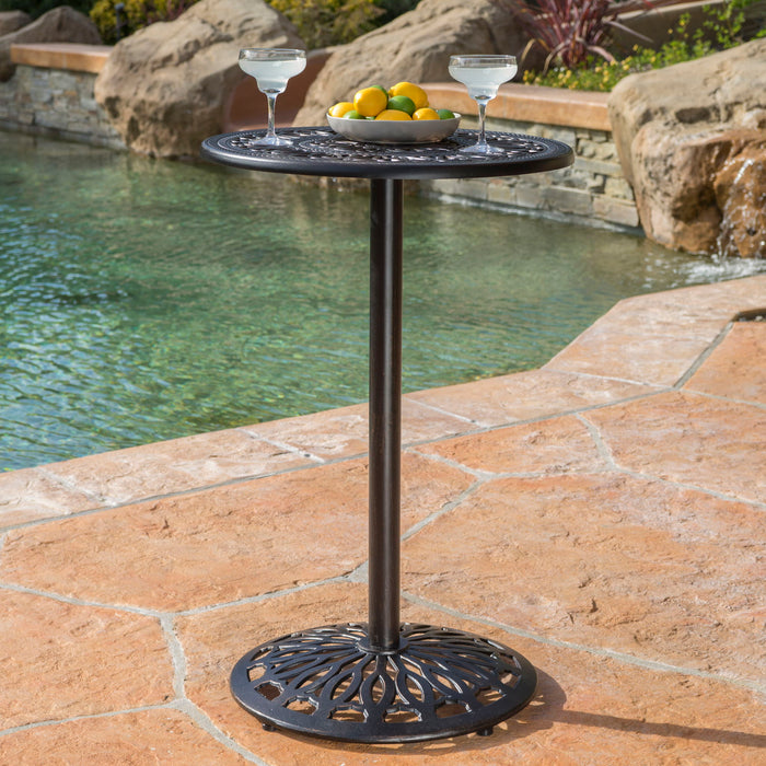 Phoebe - Outdoor Cast Bar Table - Black