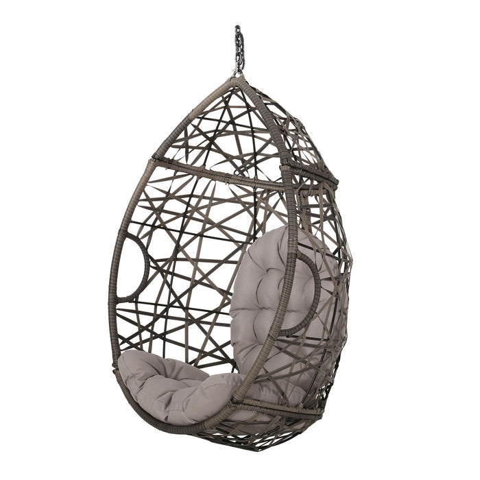 Marlin Hanging Egg Chair Basket With Teardrop Design - Gray