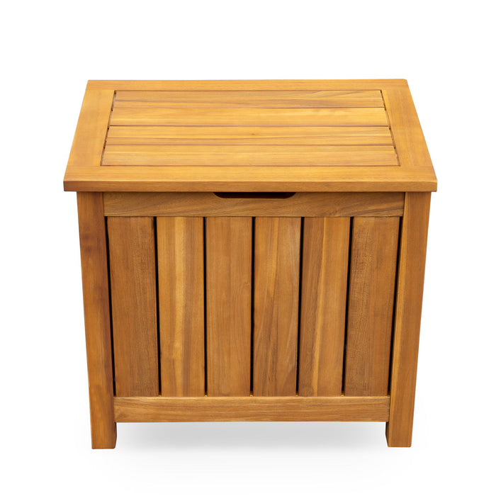 Portside - Wooden Deck Box 30 Gallons Storage Bench - Teak