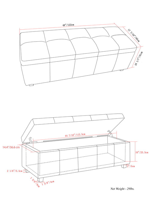 Castleford - Contemporary Storage Ottoman