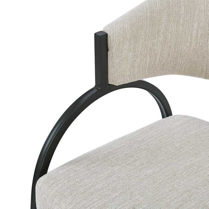 Contemporary Upholstered Dining Chairs With Metal Legs (Set of 2)