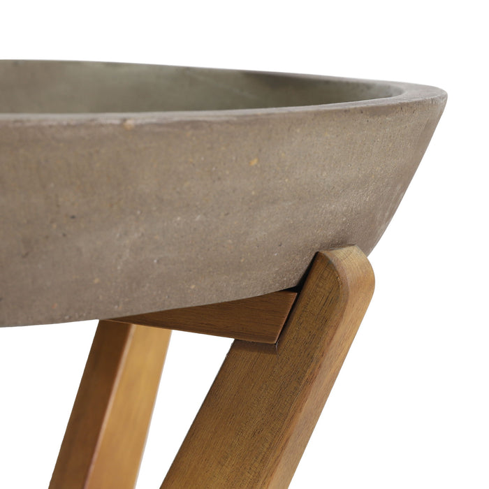 Yukon - Contemporary Side Table With Lightweight Concrete Top And Acacia Wood Frame - Gray