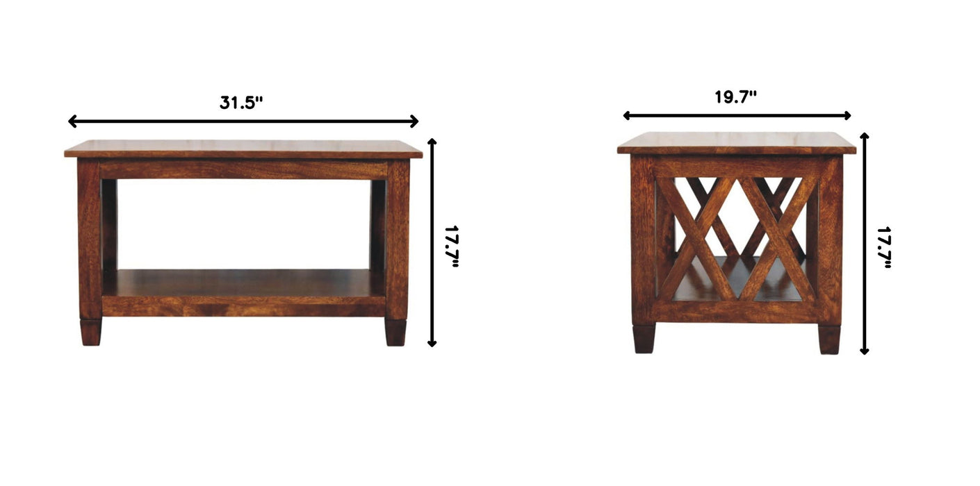 Belmont - X Frame Coffee Table - Brown