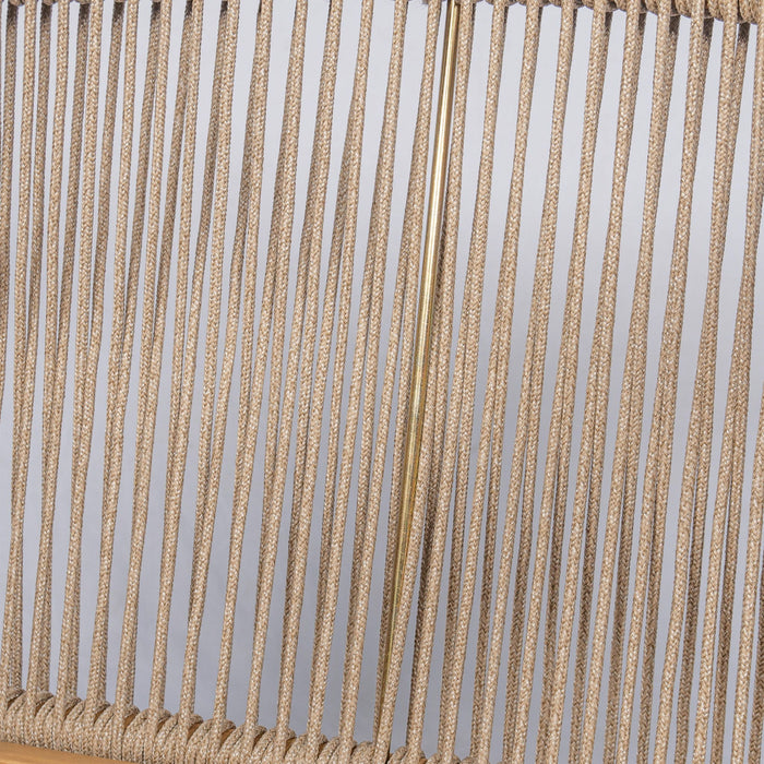 Outdoor Lounge Chair With Woven Backrest, Solid Wood Frame, Comfortable Cushions