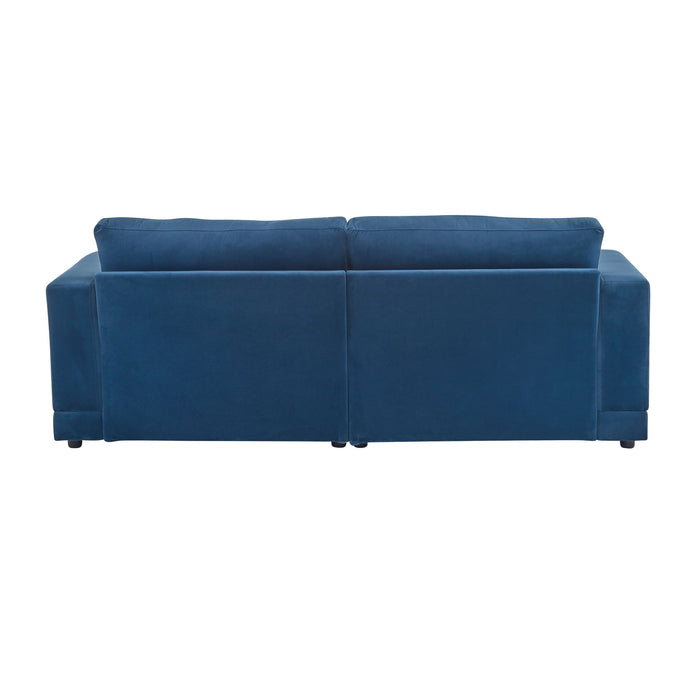 Modern Square Arm Sofa With Soft Fabric Upholstery, Deep Cushions