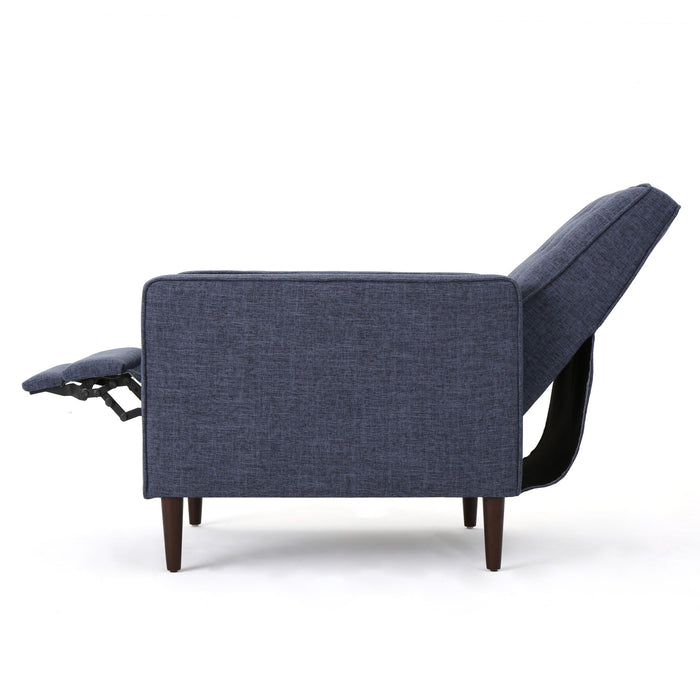 Mid-Century Modern Recliner With Button Tufted Waffle Stitch