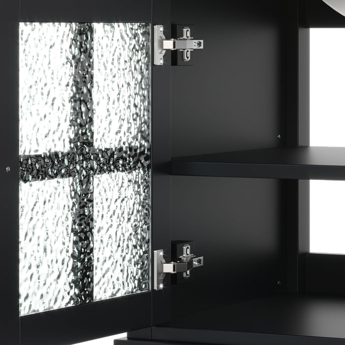 Bathroom Vanity With Ceramic Sink, Adjustable & Open Shelf