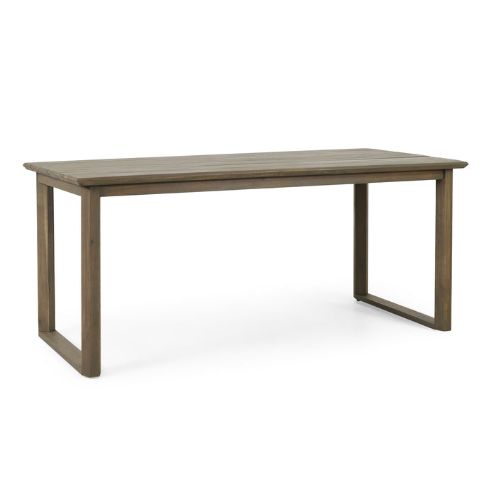 Rustic Nash Dining Table With Slat Design - Gray