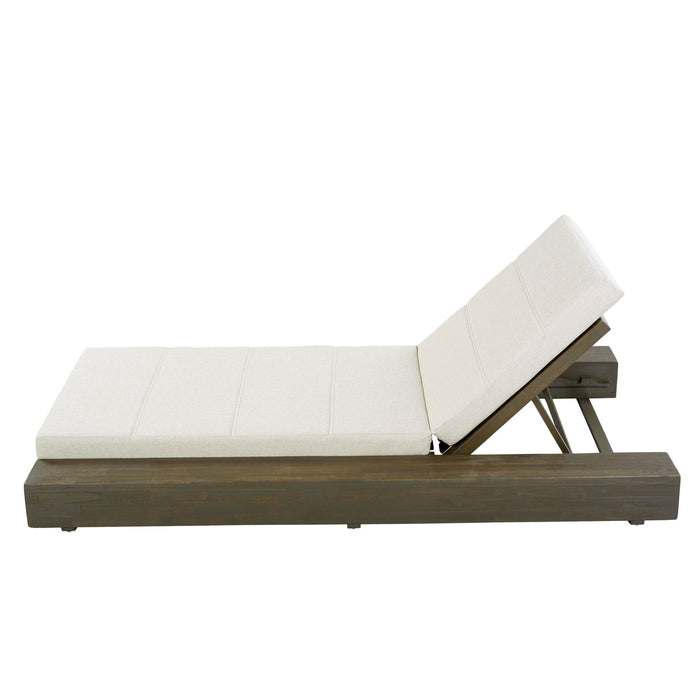 Outdoor Chaise Lounges With Water-Resistant Cushions, Adjustable Backrest