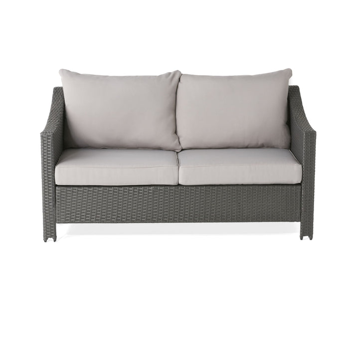 Contemporary Antibes Loveseat & Table Set Outdoor - Gray