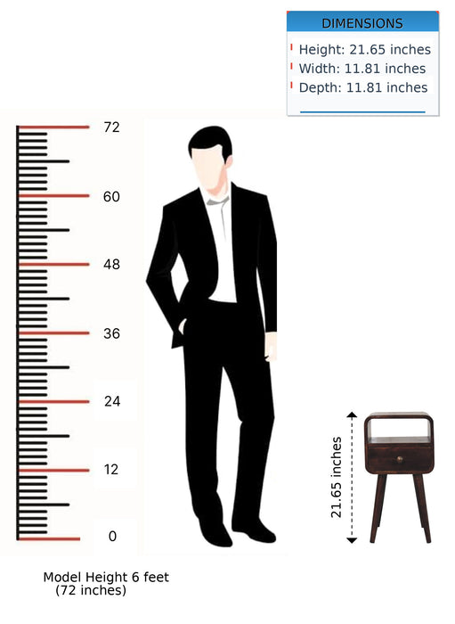 Mini Curve Open Bedside Nightstand