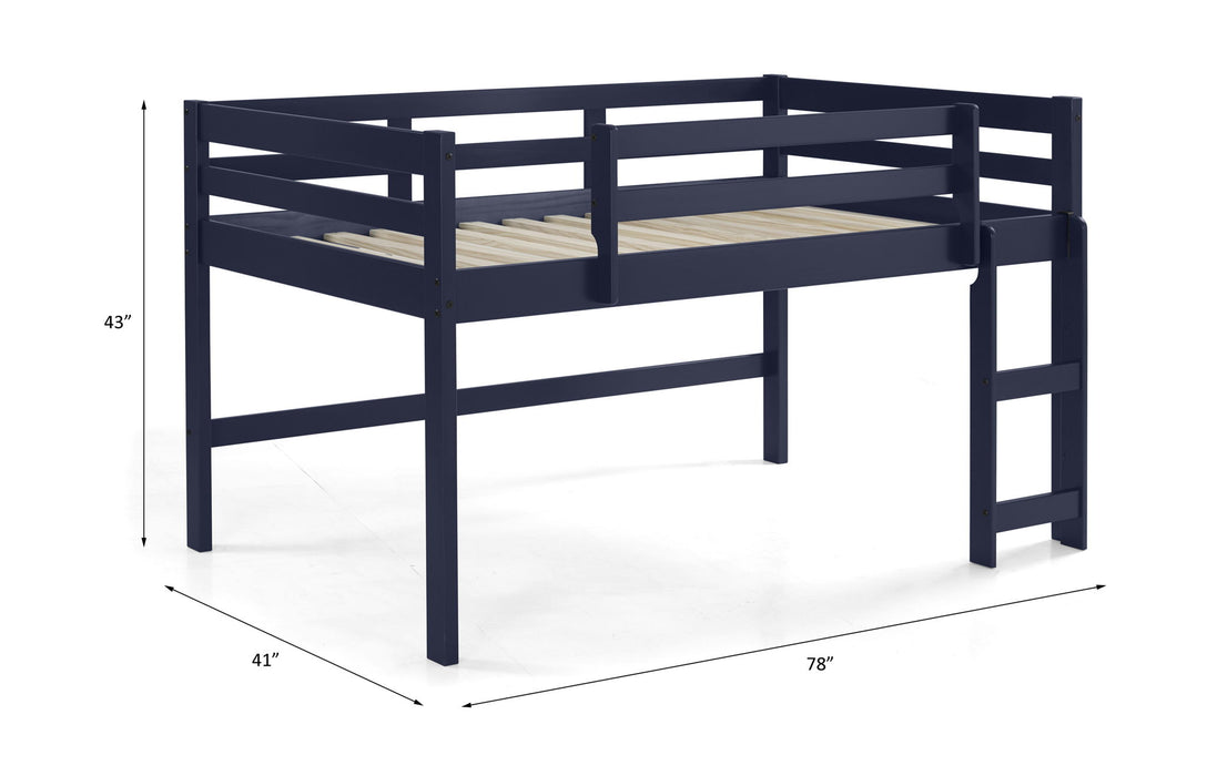 Lara - Twin Loft Bed - Navy Blue