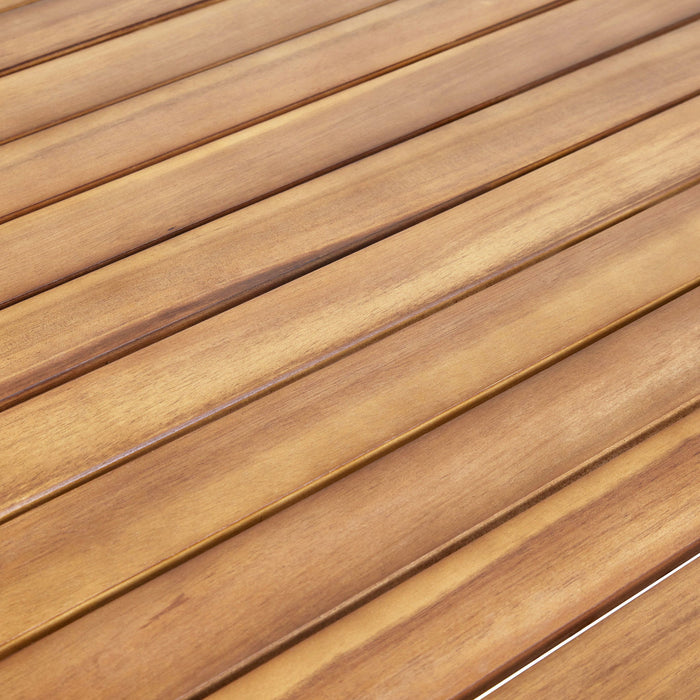 Modern Indoor Square Acacia Wood Dining Table With Toothpick Leg Design