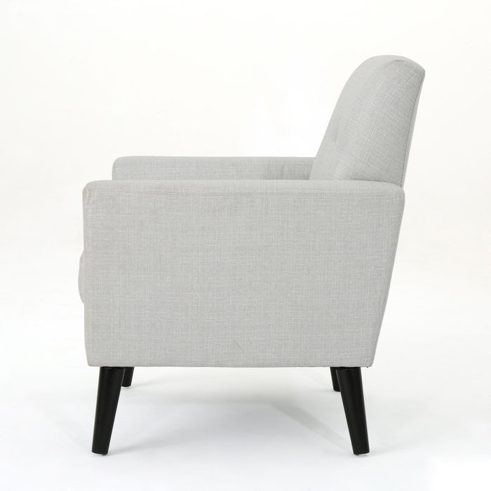Radiantize - Upholstered Fabric Club Chair With Square-Off Back And Button Tufted