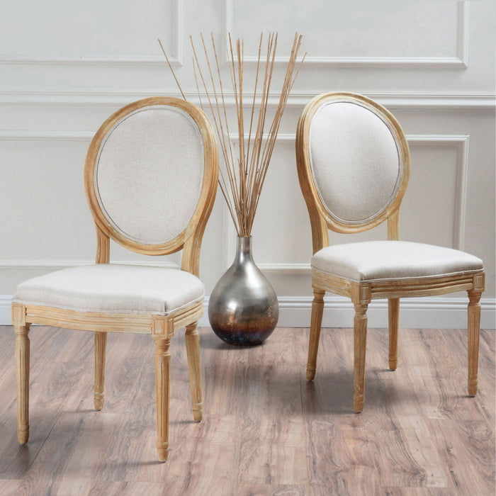 French Country Inspired Dining Chair With Iconic Round Backrest