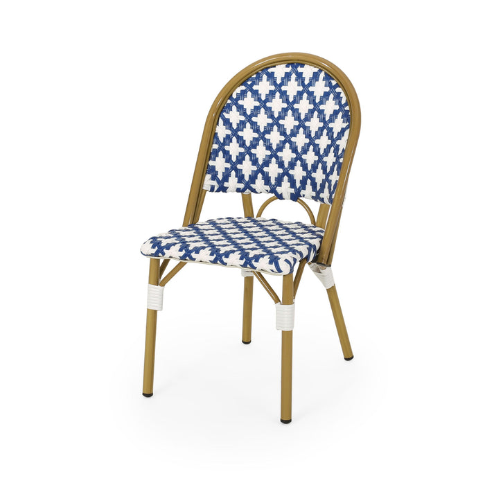 Chic French Bistro Chair With Durable Rattan And Aluminum Frame
