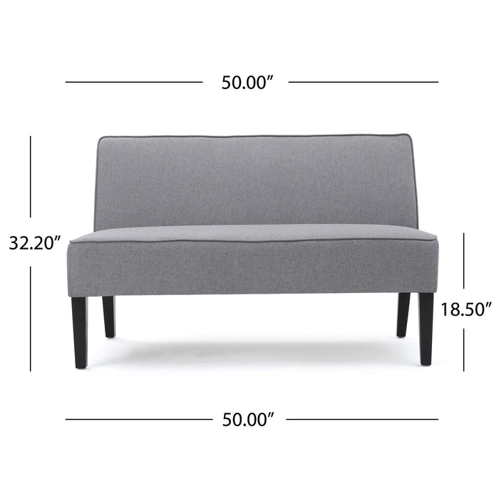 Contemporary Loveseat With Upholstered Fabric And Birch Wood Legs