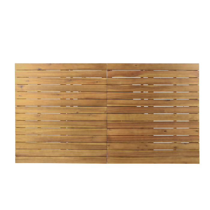 Wilson - Expandable Dining Table With Slat Design - Teak Acacia Wood