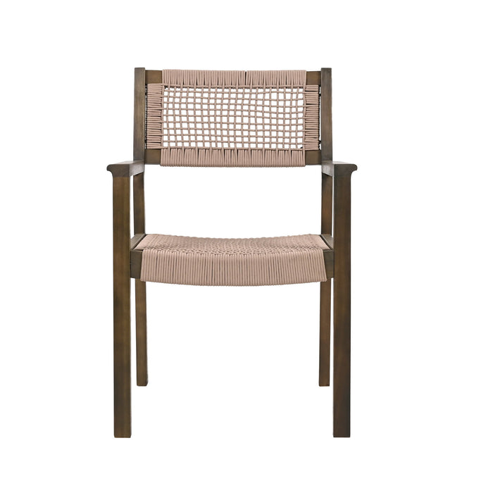 Outdoor Dining Chair (Set of 2), Patio Chairs - Gray / Light Brown