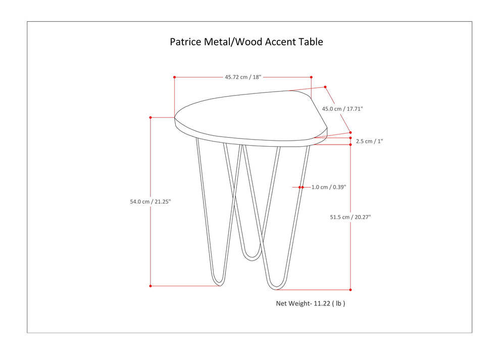Patrice - Handcrafted Metal And Wood Accent Table