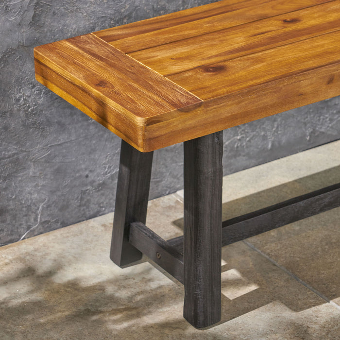 Cloud - Outdoor Bench With Acacia Wood Frame And Slat Panel Design