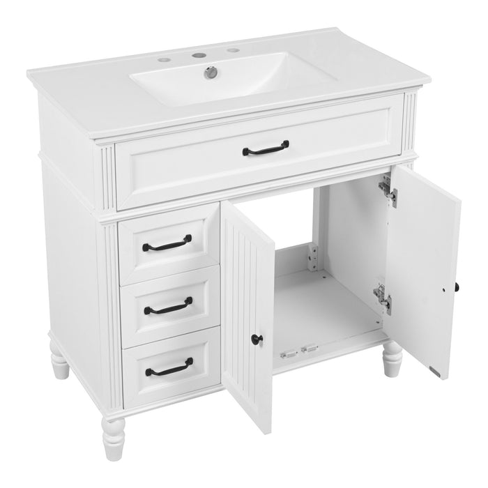 Bathroom Vanity With Sink, Freestanding Cabinet & Drawers