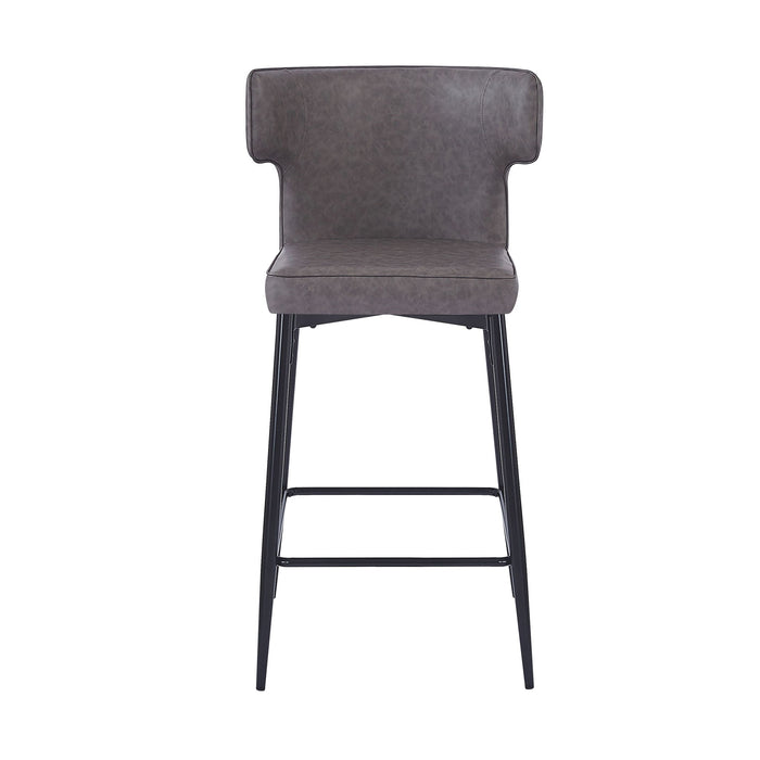 Modern Bar Stools With Upholstery And Metal Footrest (Set of 2)