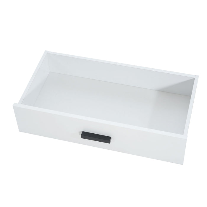 TV Console Stand, Glass Doors & Storage Drawers, Adjustable Shelves