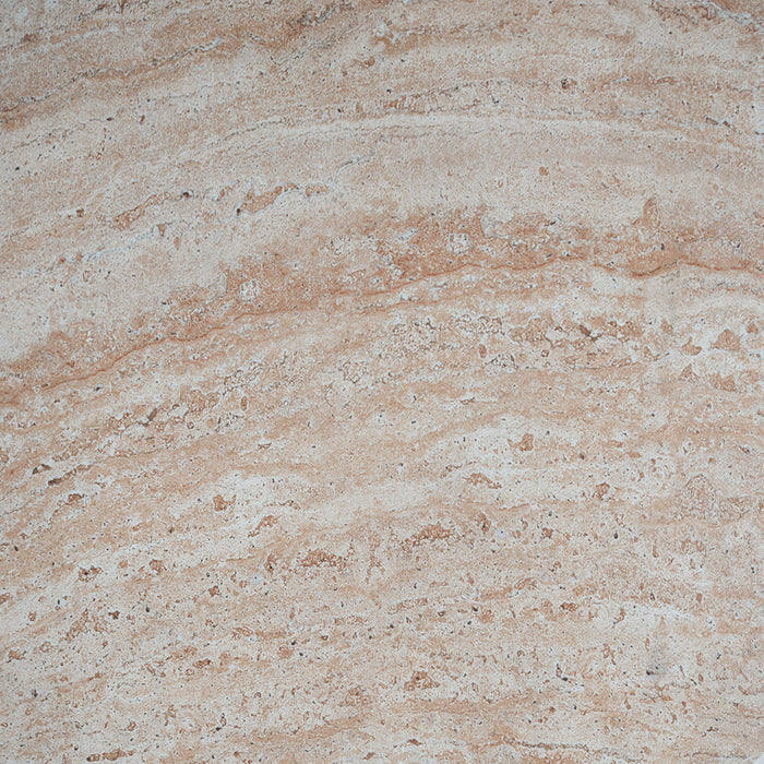 Modern Concrete Side Table With Travertine, Indoor / Outdoor Use - Beige