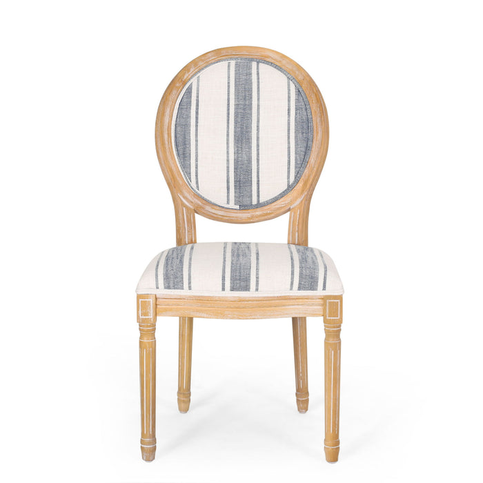 French Country Inspired Dining Chair With Iconic Round Backrest