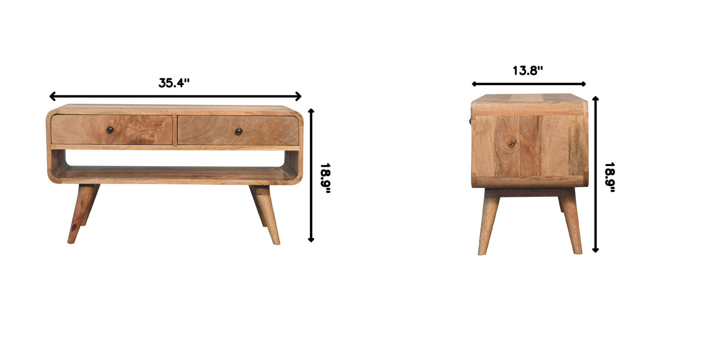 Reverse Curve Media Unit - Oak