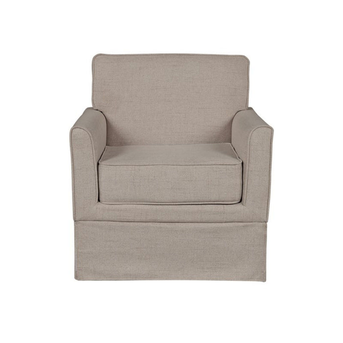 Timeless Slipcover Accent Armchair With Track Arm Silhouette Upholstered - Light Brown