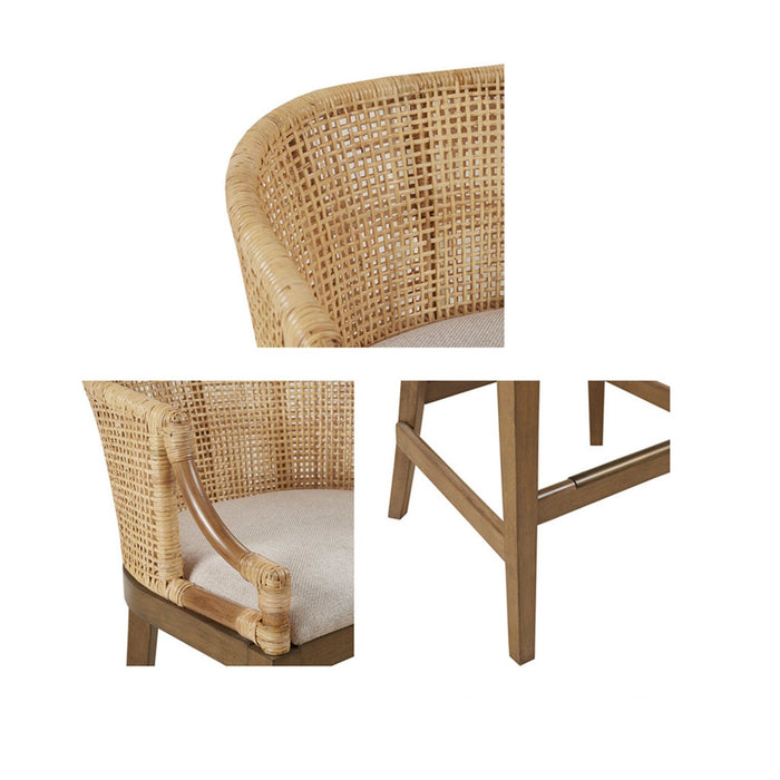 Casual Handcrafted Rattan Counter Stool