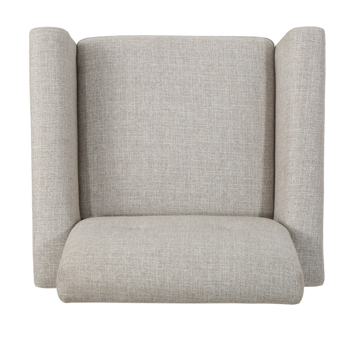 Contemporary Club Chair With Nailhead Trim Fabric And Birch Wood Legs