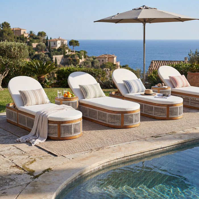 Chaise Lounge Set With 3 Position Adjustable
