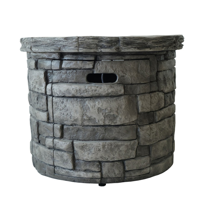 Contemporary Circular Fire Pit With 40, 000 Btu - Gray