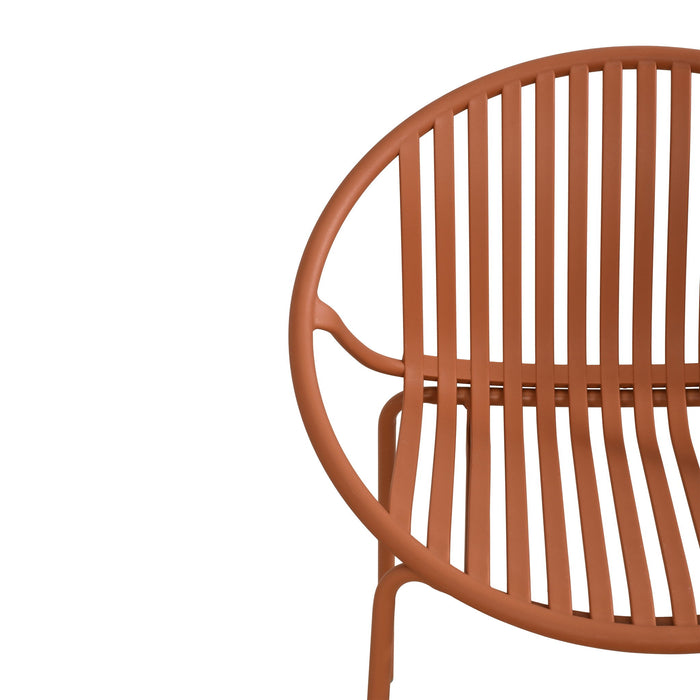 Stackable Outdoor Chairs With Breathable Plastic Backrest (Set of 2)