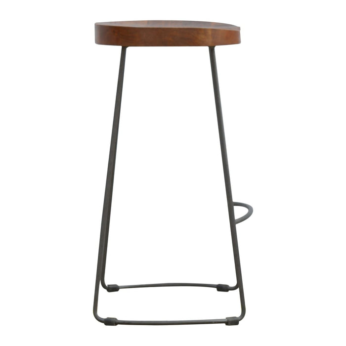 Industrial Chunky Bar Stool - Chestnut