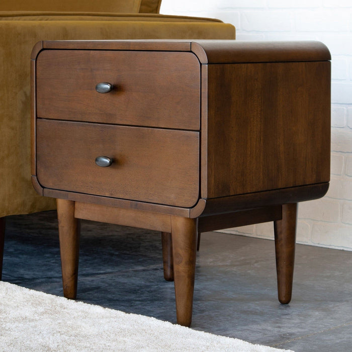Alexa - Mid-Century Modern Style Night Stand - Brown