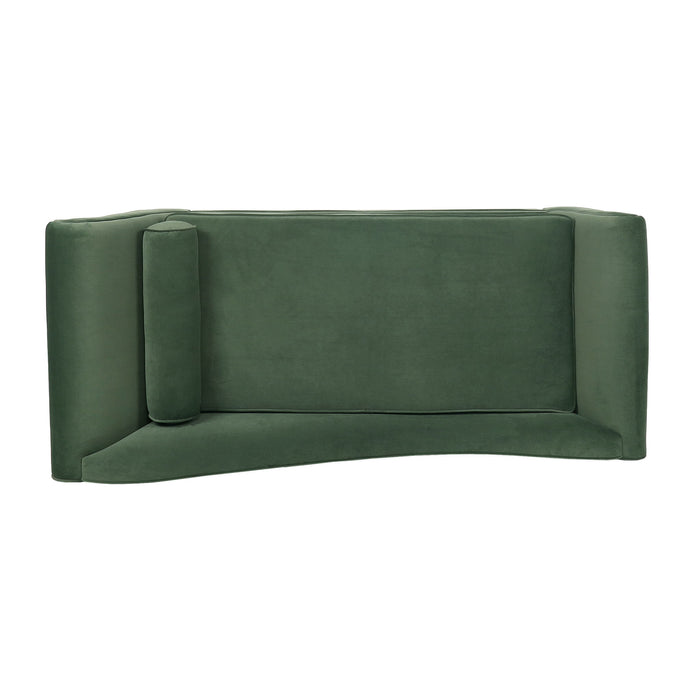 Auroral - Upholstered Chaise Lounge With Scrolled Arms And Tapered Legs