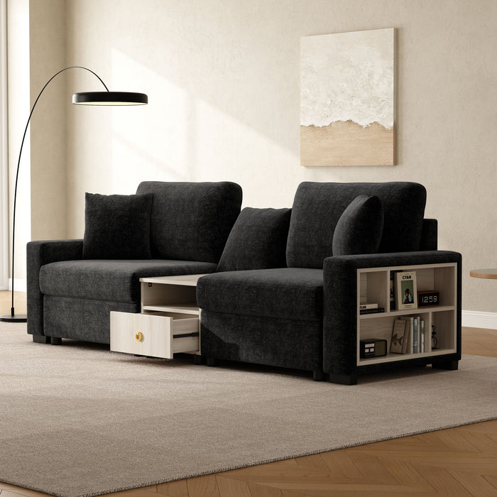 Modular Sofa Couch With Storage Armrest And Center Console