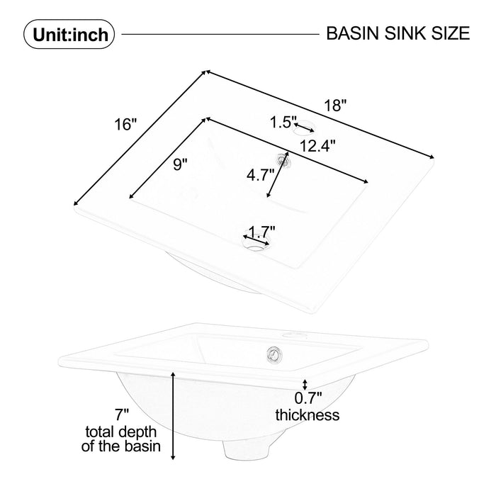 Bathroom Vanity With Sink, Cabinet With Adjustable Shelf