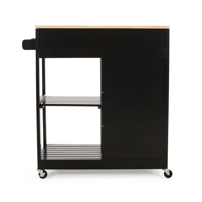 Lanier - Kitchen Cart With Wheels - Black
