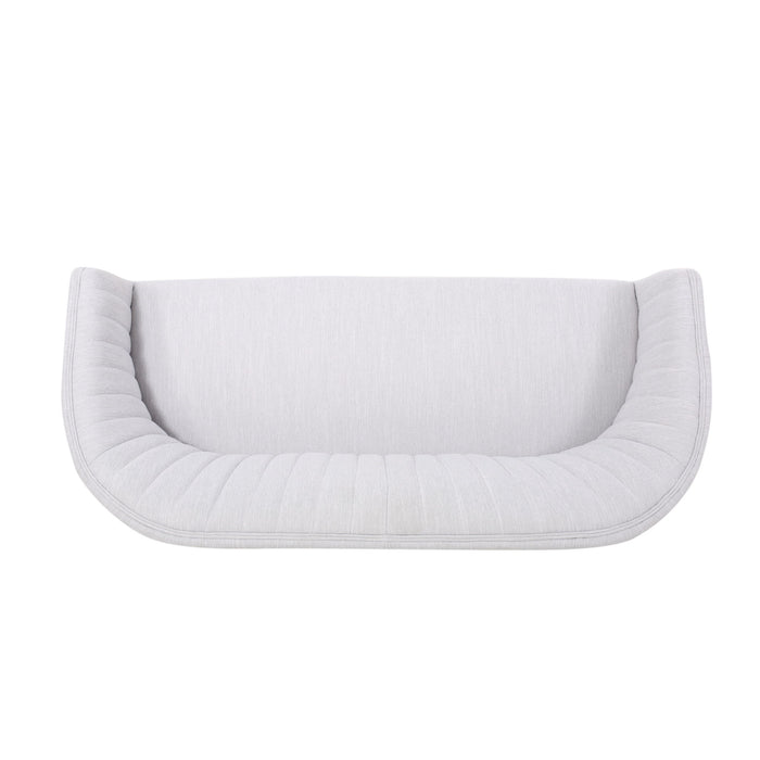 Mid Century Modern Loveseat With Channel Stitched Backrest