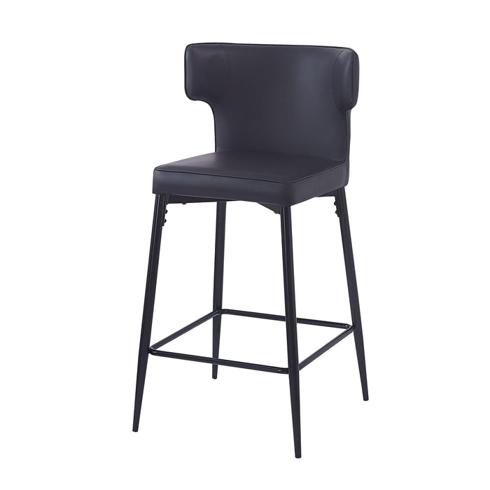 Modern Bar Stools With Upholstery And Metal Footrest (Set of 2)