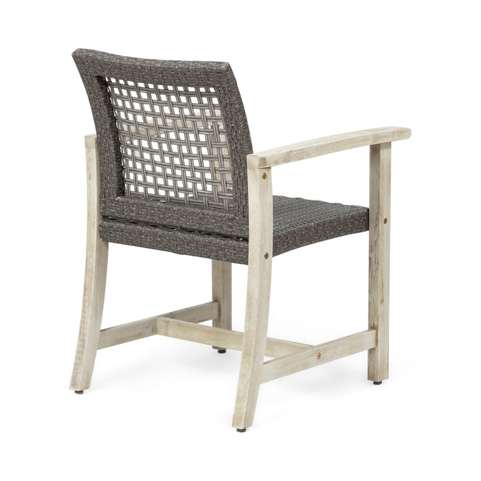Outdoor Dining Chair Acacia Wood Frame (Set of 2)